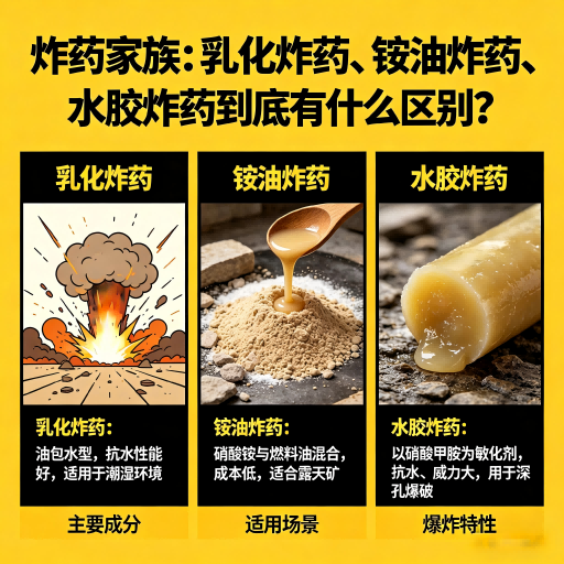 滁州炸药家族：乳化炸药、铵油炸药、水胶炸药到底有什么区别？